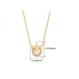 LAMOON Unicorn Necklace Natural Moonstone Necklaces For Women Gemstone Pendant 925 Sterling Silver Chain K Gold Plated NI163