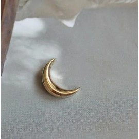 S925 sterling silver plated 14K gold necklace light plate small moon elegant entry Lux all-match k gold pendant necklace