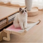 Hanging Pet Cat Bed Sturdy Wooden Hammock Sofa House Washable Removable Cat Window Hammock Sleeping Bed Perch Shelves