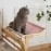 Hanging Pet Cat Bed Sturdy Wooden Hammock Sofa House Washable Removable Cat Window Hammock Sleeping Bed Perch Shelves