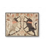 Antique Unicorn Wall Art Canvas Print Vintage Poster American Folk Art Fraktur Drawing Mythical Rare Painting Home Decor Gift