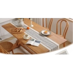 72 Inch Table Runner with Tassels Cotton Linen Bohemian Rustic Farmhouse Table Cloth for Dining Room Wedding Holiday