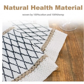 72 Inch Table Runner with Tassels Cotton Linen Bohemian Rustic Farmhouse Table Cloth for Dining Room Wedding Holiday