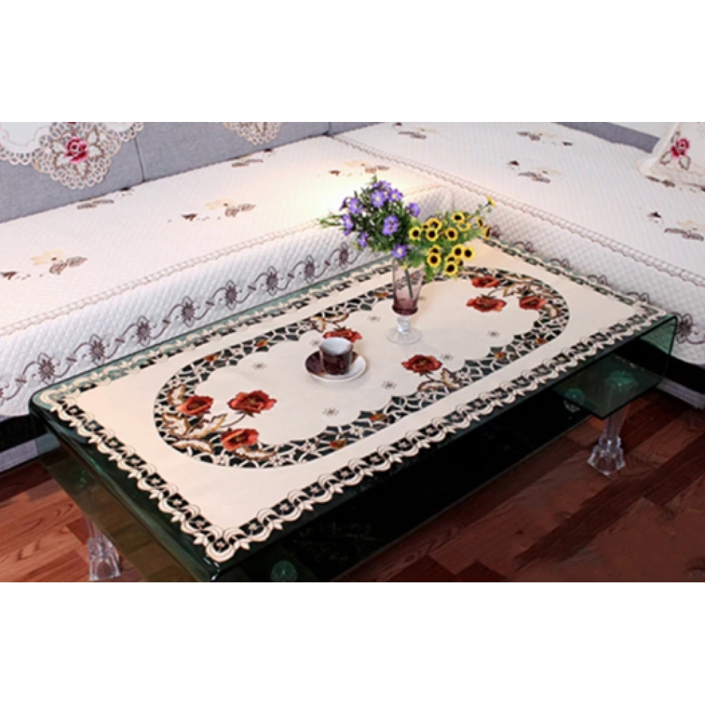 Rectangle Vintage Embroidered Lace Tablecloth Floral Table Cloth/Mat Decoration Table Cloth/Mat Decoration Kitchen Table Cover