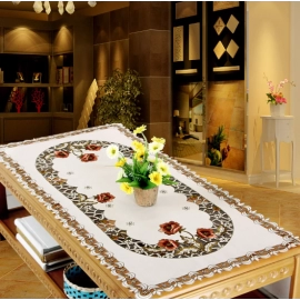 Rectangle Vintage Embroidered Lace Tablecloth Floral Table Cloth/Mat Decoration Table Cloth/Mat Decoration Kitchen Table Cover