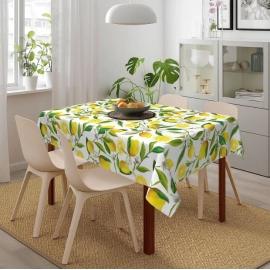 Summer Lemon Fruits Floral Rectangle Tablecloth Holiday Party Decorations Reusable Waterproof Tablecloths Kitchen Table Decor